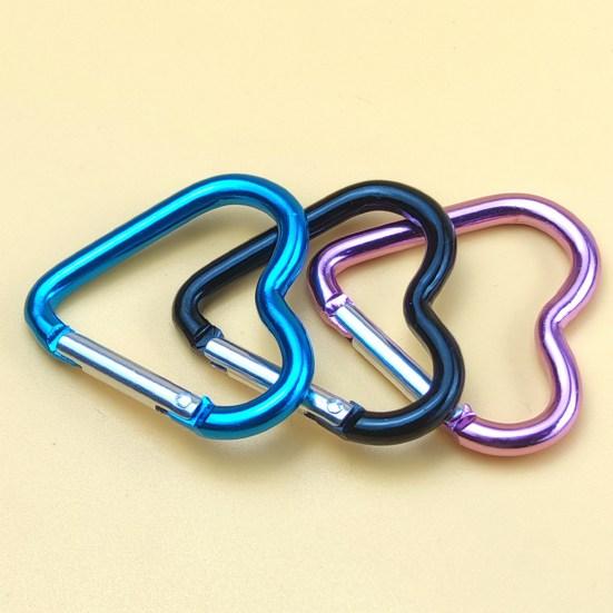 10Pcs Heart Shaped Carabiner Hooks Compact Quick Link Snap Hook Clips Strong Load Bearing Key Holders Camping Supplies