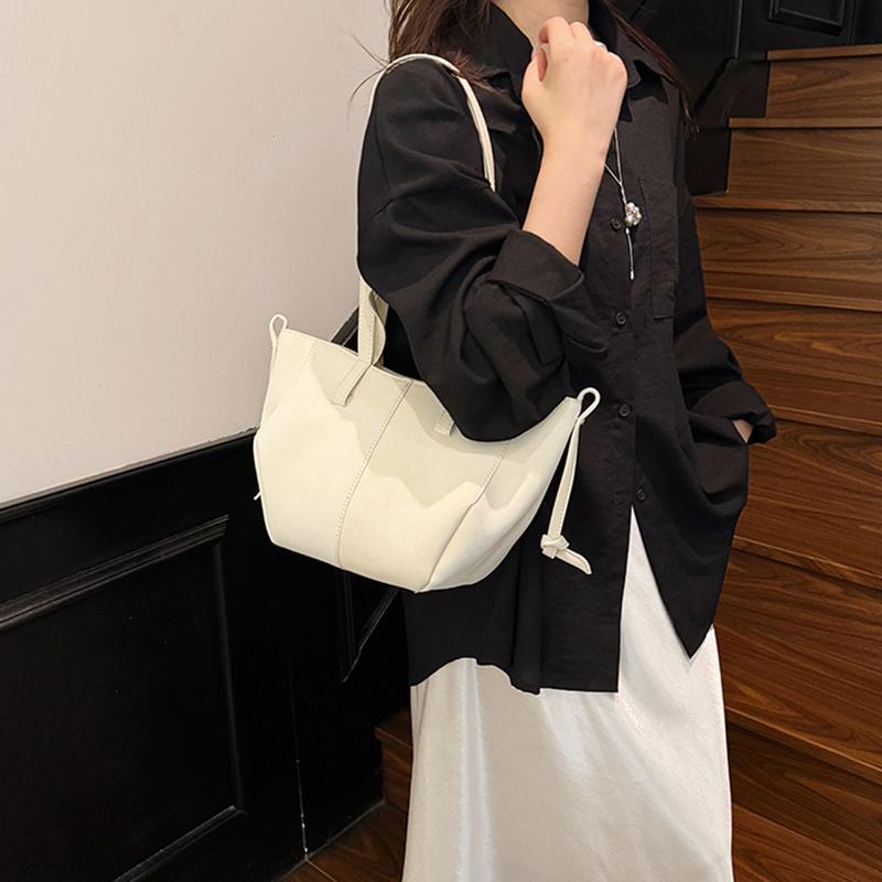 Yogodlns New Womens PU Leather Shoulder Bags Retro Tote Bag Autumn Winter Suede Large Capacity Shoulder Bag Versatile Commuting Bag