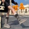 Снегоступы 2025 высокие, утепленные и утолщенные Северо-восточные хлопковые сапоги с толстой подошвой и две теплые пары
