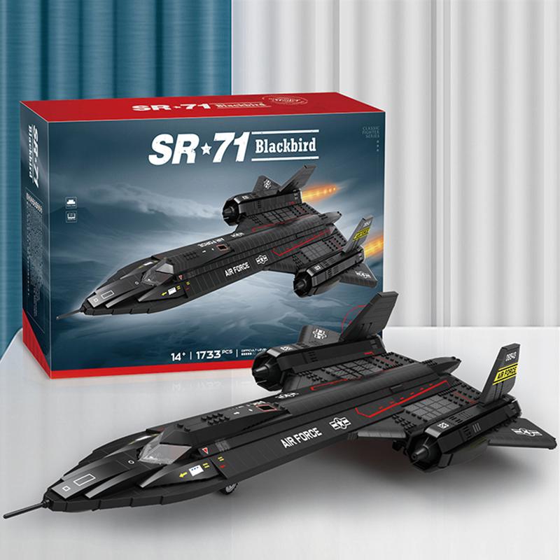 Нетоксичные Строительные Блоки Истребителя SR-71 Blackbird Модель Самолета Разведки ВВС Коллекция Модельных Кирпичей Дисплей Детские Игрушки Подарки