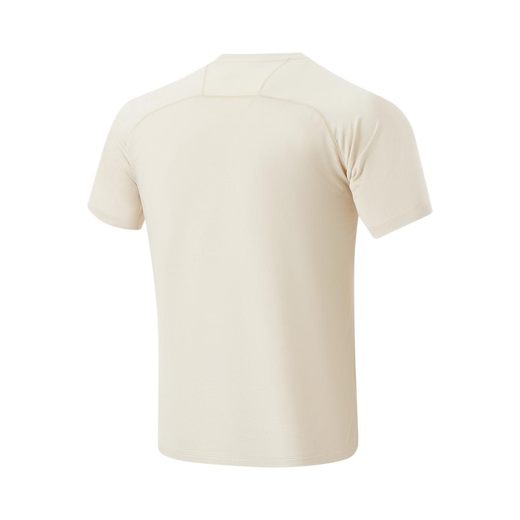 Li-Ning Футболка Wade Series Letter с круглым вырезом, удобная, универсальная, дышащая, с коротким рукавом, мужская, овсяно-серая ATSU071-3