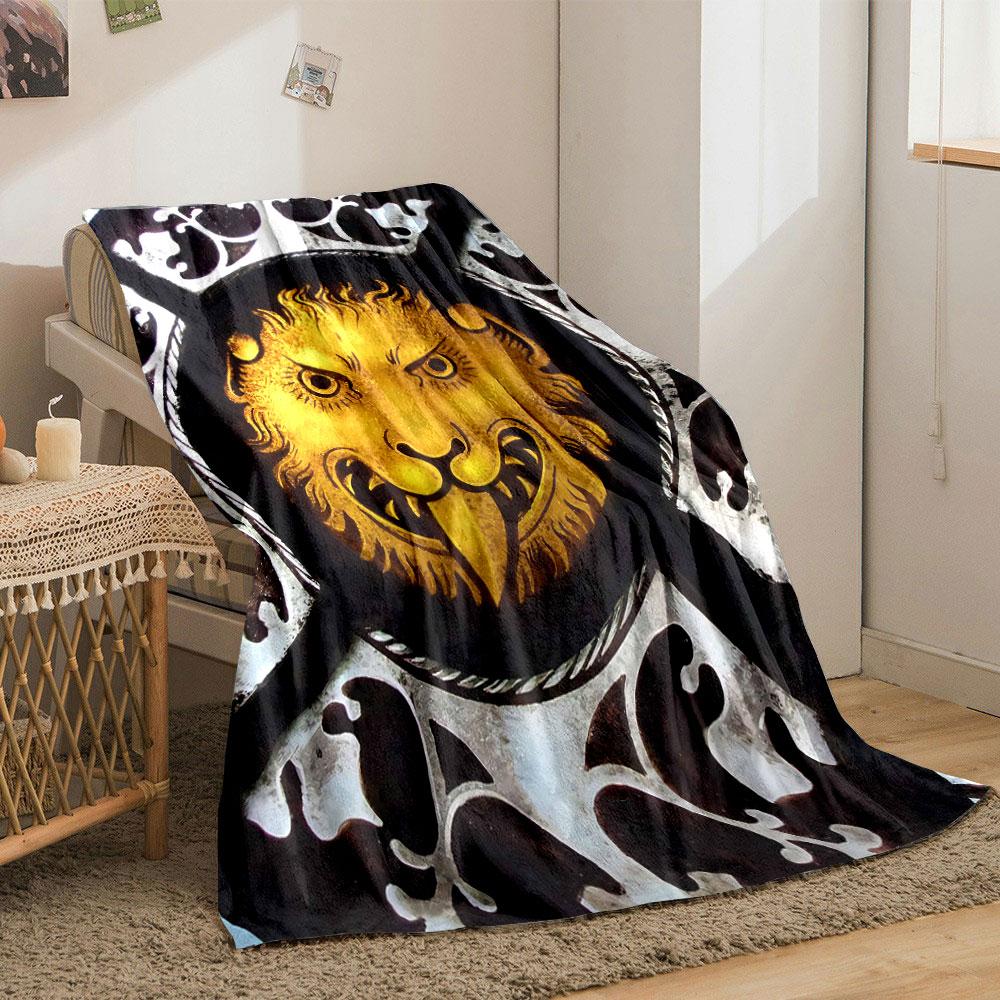 Decorative floral motifs within segmented geometric sections for all seasons blanket lunch break throw gift