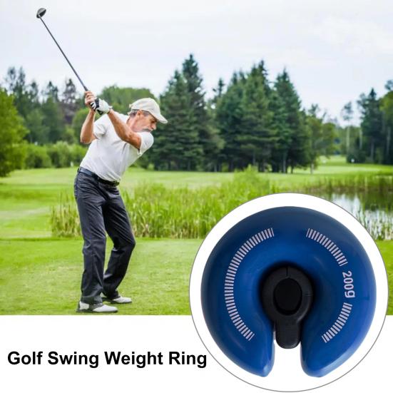 Golf Swing Weight Ring Trainer for Muscle Memory Practice Strength Control Portable Golf Club Accessory for Distance Flexibility Boost