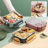 Compartment Portable Lunch Box Students Office Bento Box With Fork and Spoon Stainless Steel Microwave Food Storage Container