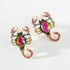 Pinkdudu Модные разноцветные серьги-гвоздики в виде скорпиона, преувеличенные блестящие большие серьги со стразами и насекомыми для женщин, ювелирные изделия PD1179