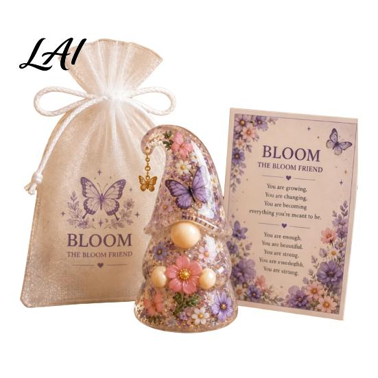 Gnome Ornament Emotional Support Figure with Card And Encouragement Gift for Her Gauze Bag Positive Energy Women Decor