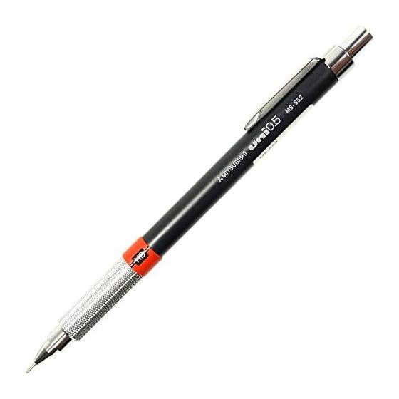 Механический карандаш Mitsubishi Pencil для черчения 0,5 мм Черный M5552.24 Рифленая рукоятка Сбалансированный центр тяжести Наконечник 4 мм