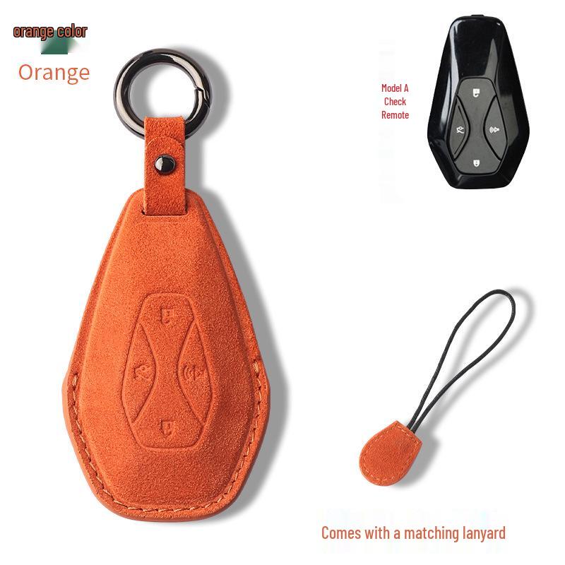 Suitable Key Case for BAIC Alpha S/T: High-End Suede with Snap Closure, Designed for Women