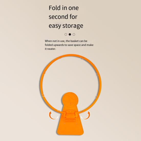 Foldable Basketball Hoop for Kids Adjustable Height Indoor Toy No-Drill Wall-mounted Basketball