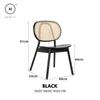 Homlly Ika Mid Century Wooden Rattan Cane Dining Chair