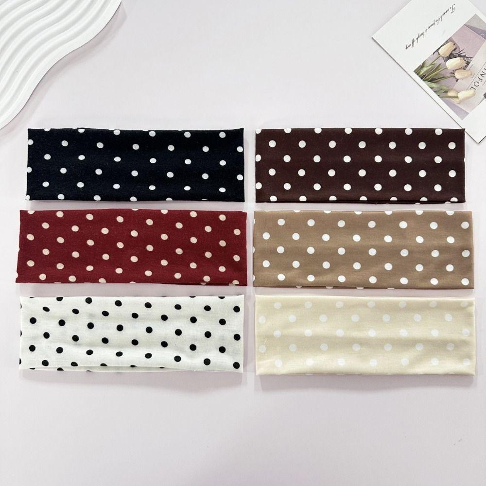 Elastic Polka Dot Headband Stretch Wide Headband Hair Hoop Yoga Elastic Hair Band Photo Props