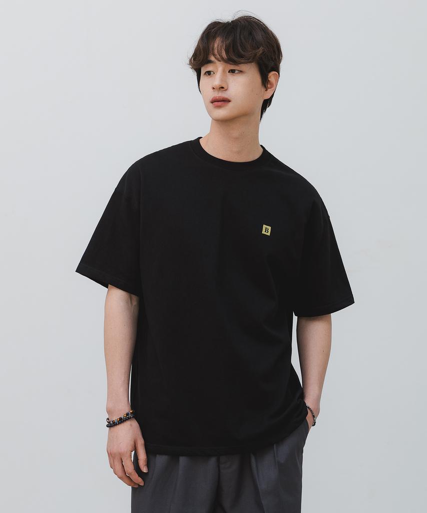 BAKKEN B Square Logo Short Sleeve T-Shirt Bk3968_Black