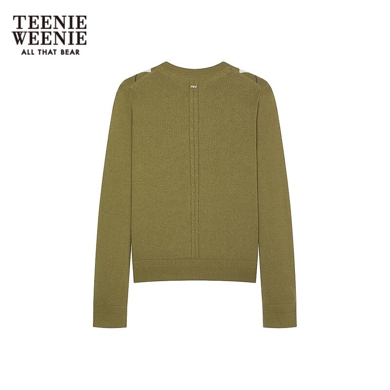 Женский кардиган Teenie Weenie с ромбовидным узором и круглым вырезом