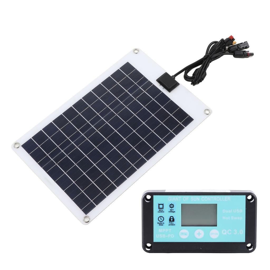 Solar Panels 1 for 5 50W Solar Panel Battery Charger with MPPT 100A Controller for 12V Battery and