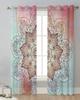 Мандала Градиент Цветок Прозрачные шторы для украшения гостиной Оконные шторы для кухни Тюлевые Вуалевые Органзовые шторы