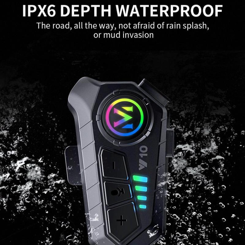 Bluetooth Гарнитура для Мотошлема Беспроводные Наушники с Шумоподавлением IPX6 Супер Длительное Время Ожидания Handsfree Наушники