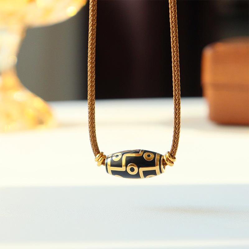 Элегантное ожерелье Дзи с девятью глазами - Регулируемая роскошная цепочка-свитер для женщин