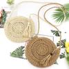 Women's Handmade Crochet Raffia Crossbody Beach Bag with Tassels