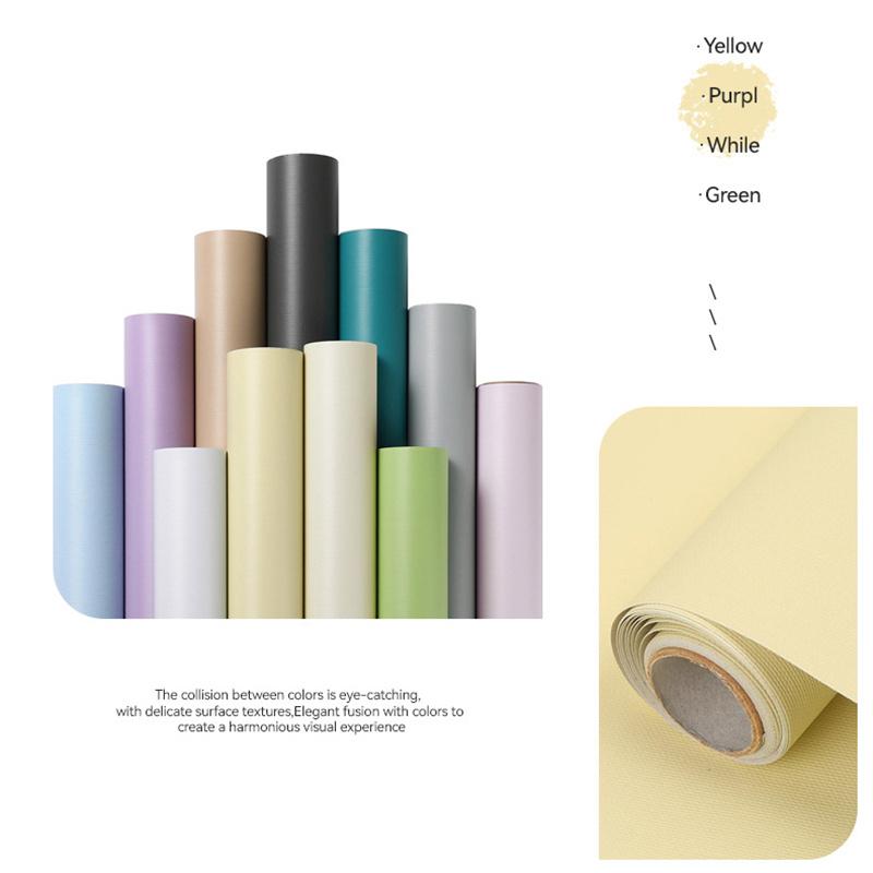 Macaron Solid Color Self-adhesive Wallpaper Stickers Bedroom Living Room Wardrobe Door Decoration Pasted Waterproof Refurbished Wallpaper