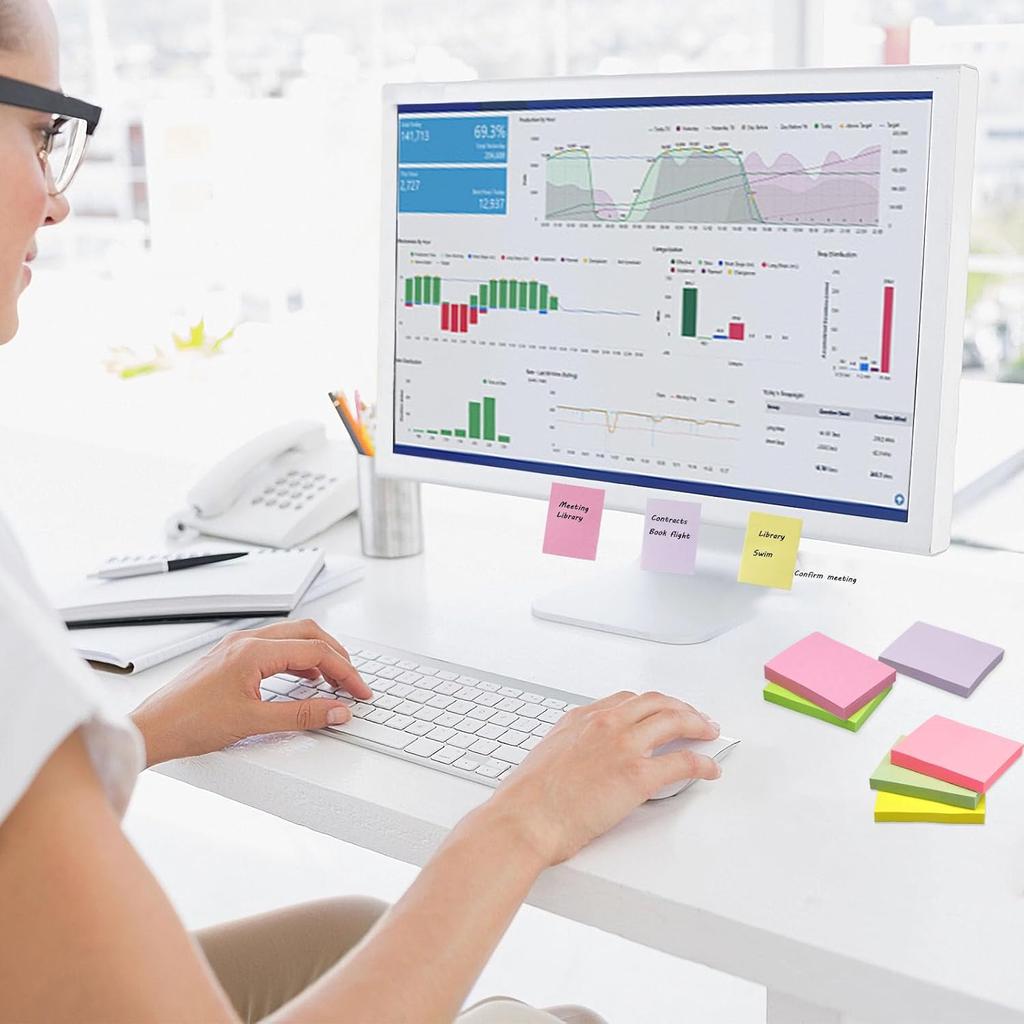 36 Pack Sticky Notes 1.5x2 in Post, 2160 Sheets Post Small Self Sticky Notes Pad Its, 9 Pastel Color Mini Sticky Notes for Office, Home, School,