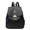 Large Capacity Backpack Women's Travel Backpack Soft Leather Lightweight School Bag