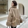 Winter Jacket Outerwear Women Long Warm Suede Parka Coat Patchwork Long Sleeve
