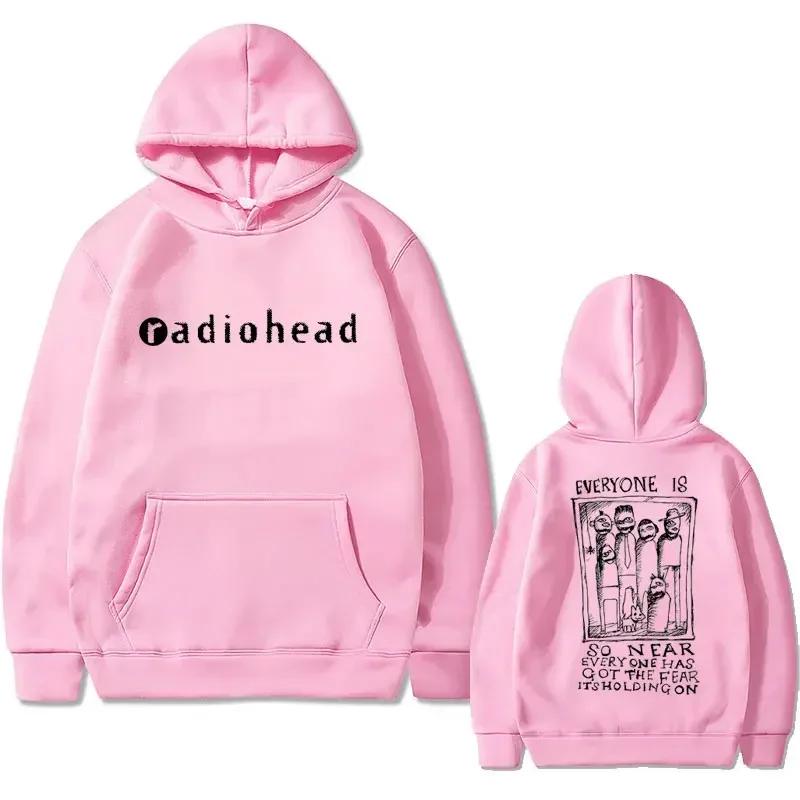 British Rock Band Radiohead's Printed Hoodie Men's Fashion Casual Retro Hoodie Gothic Streetwear