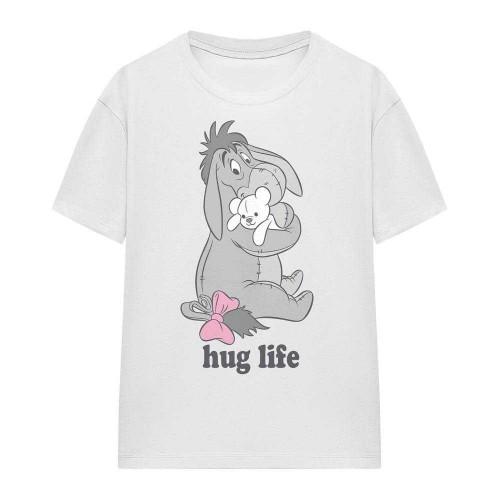 Winnie the Pooh Womens/Ladies Hug Life Eeyore Valentine's Day T-Shirt