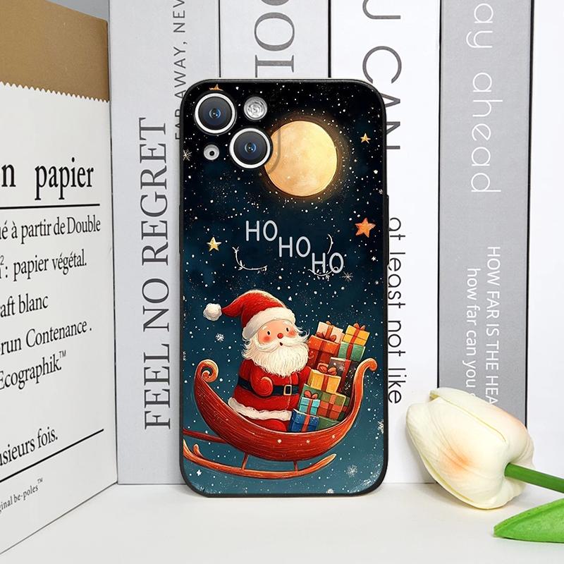 Чехол для телефона с рисунком Рождественской елки и Санта-Клауса Для IPhone 17 16 15 14 13 12 11 Pro Max XS XR X 7 8 Plus 17 Air 16E Чехол