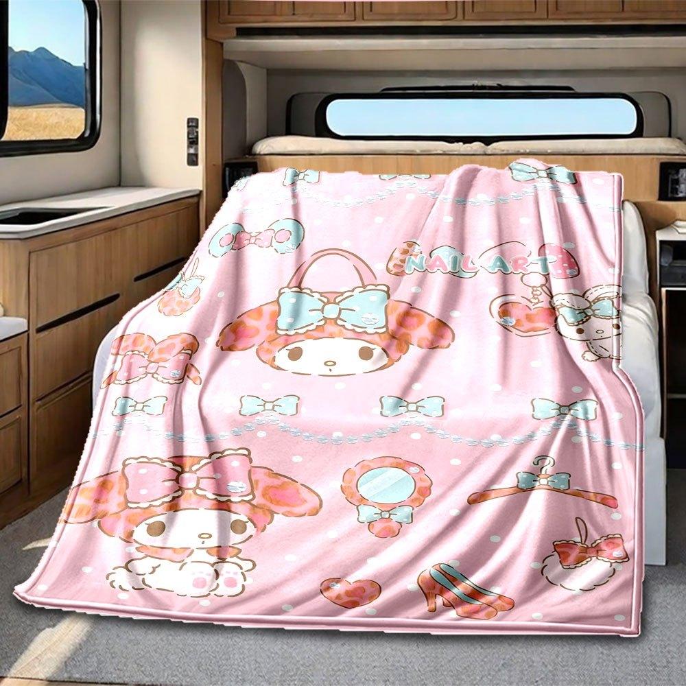 My Melody Polka Dot Rv Blanket Soft And Cozy For All Seasons Perfect For Travel Camping Picnic Sofa Bed Living Room Ideal Gift For Friends And Family