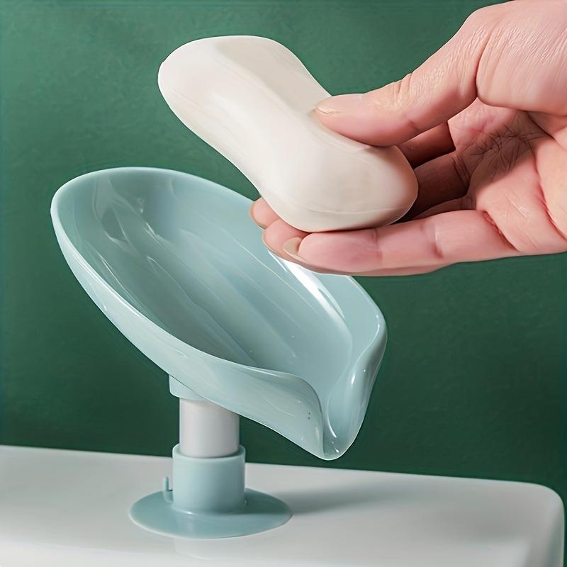 1PC Elegant Leaf Soap Holder Drains Powerful Adsorption Enhances Bathroom Decor and Keeps Soap Dry