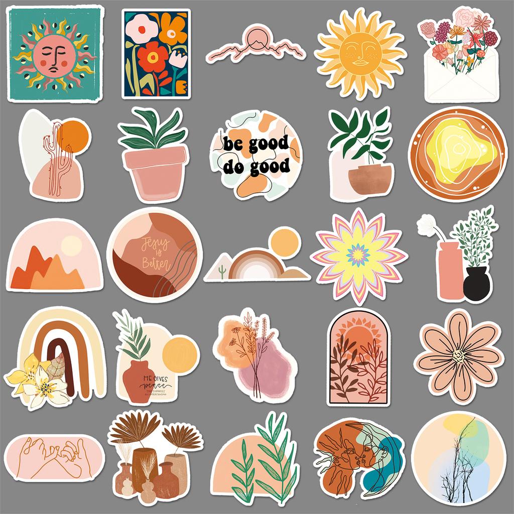 50 Bohemian Personalized Graffiti Small Fresh Nordic Style DIY Skateboard Suitcase Stickers Waterproof