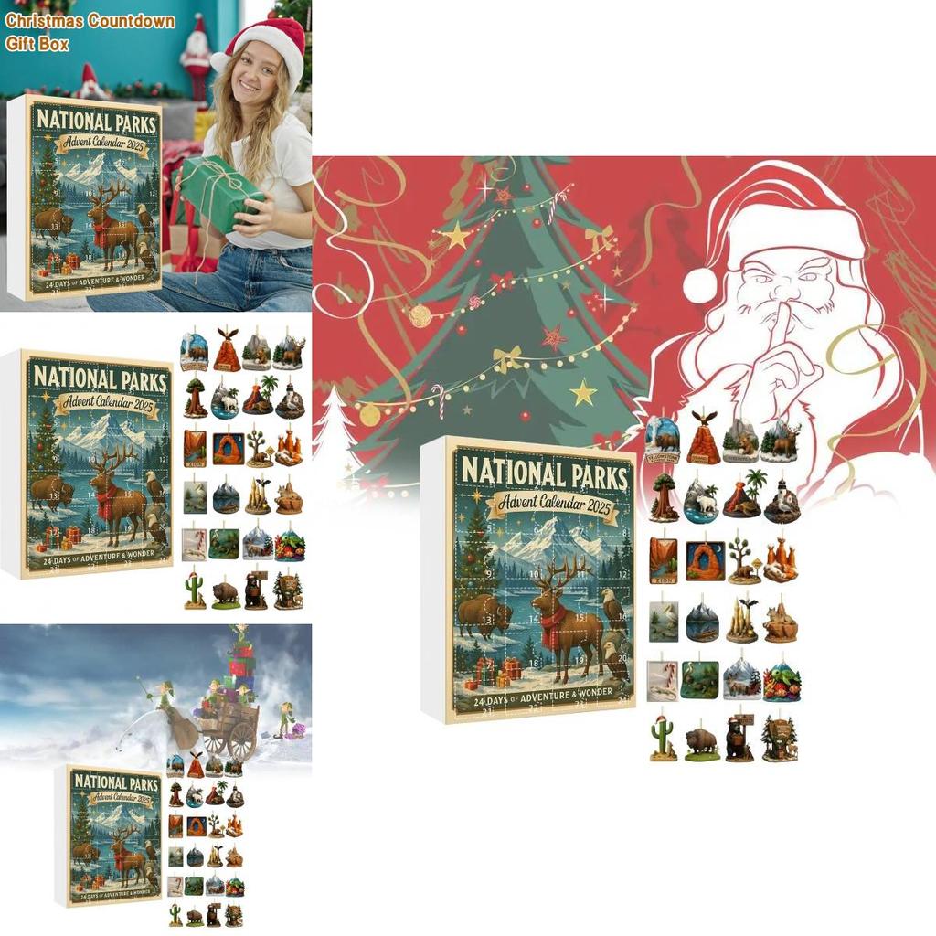 National Parks Christmas Countdown Calendar With Nature Theme For Family And Friends Celebration