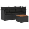 VidaXL Salon de Jardin avec Coussins 4 pcs, Canapés de Patio, Ensemble de Meubles, Mobilier de Terrasse Extérieur, Noir 3255796