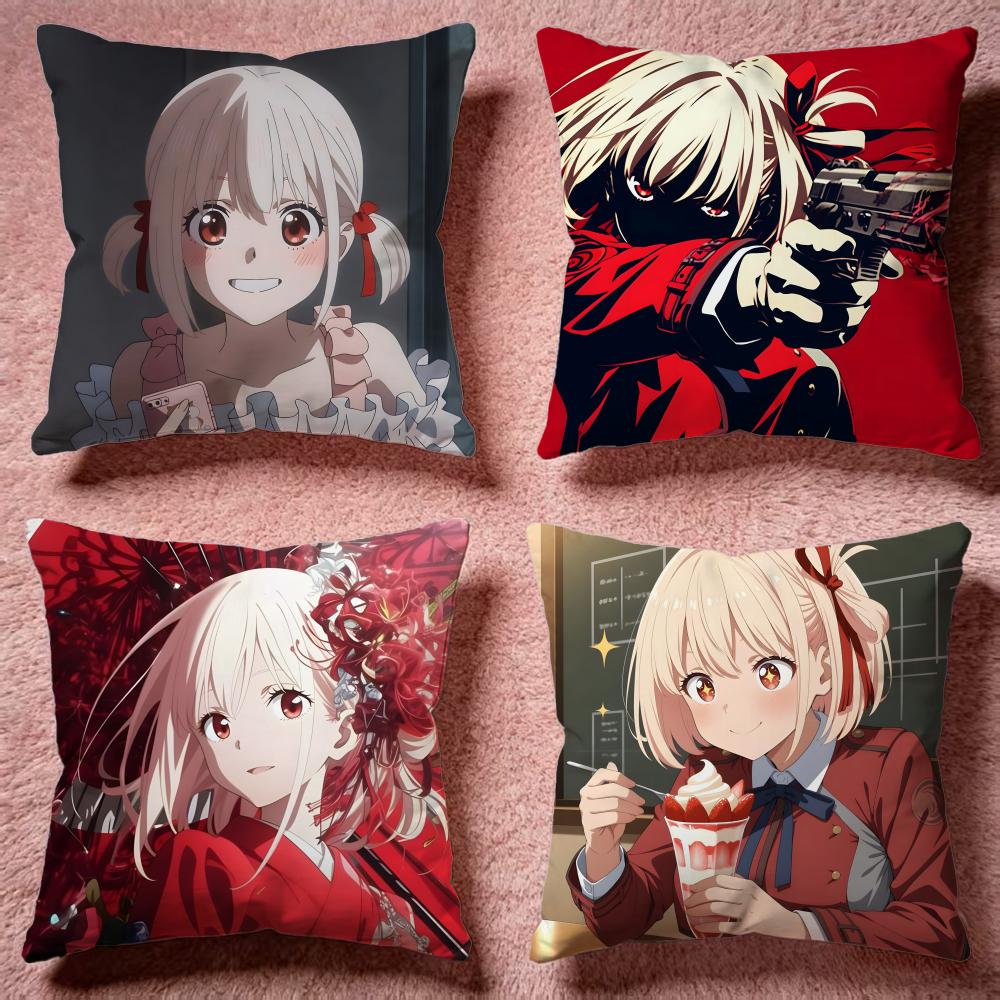 Fashion LLycoris Recoiled Cushion Cover Premium SkinFriendly Pillow Case MultiPurpose for Home Office Travel