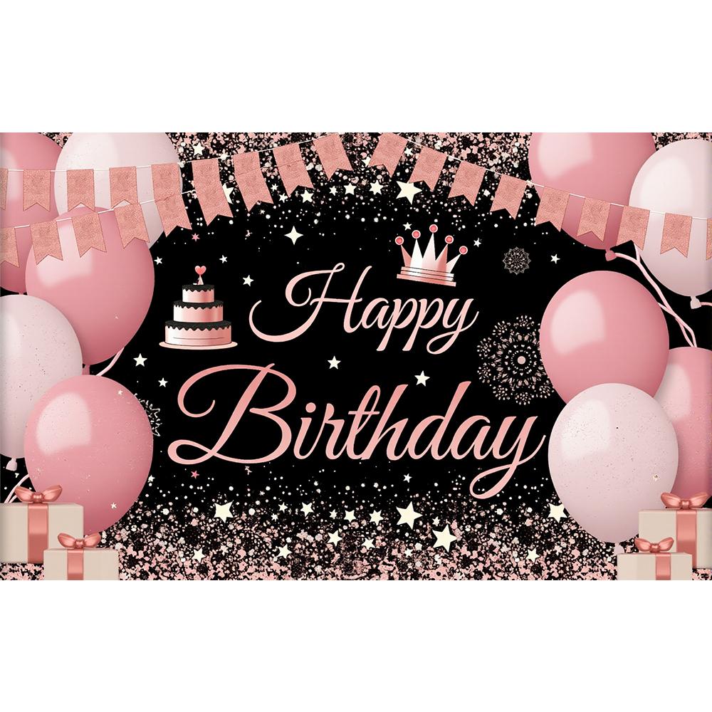 Черный Золотой Розовый Блеск Украшения на День Рождения Фон Декор Для Вечеринки Фон Баннер Товары Для Вечеринки На День Рождения Реквизит Для Фотостудии
