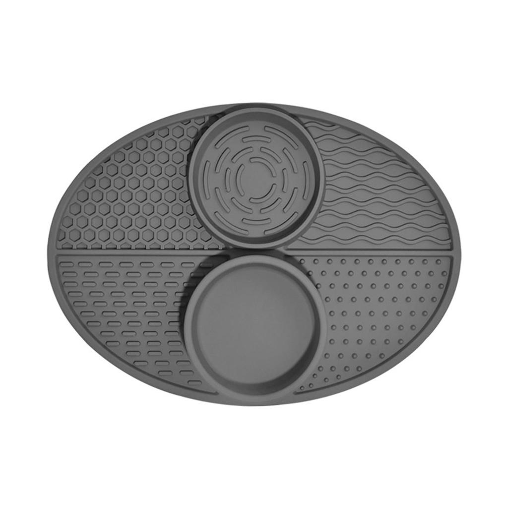 Силиконовая двойная миска для питомца, коврик для вылизывания, нескользящая, для медленного поедания, кормушка для вылизывания, коврик для котов для улучшения пищевых привычек питомца