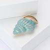 Creative Enamel Conch Brooches for Women Fashion Rhinestone Elegant Clothing Accessories Pins Jewelry