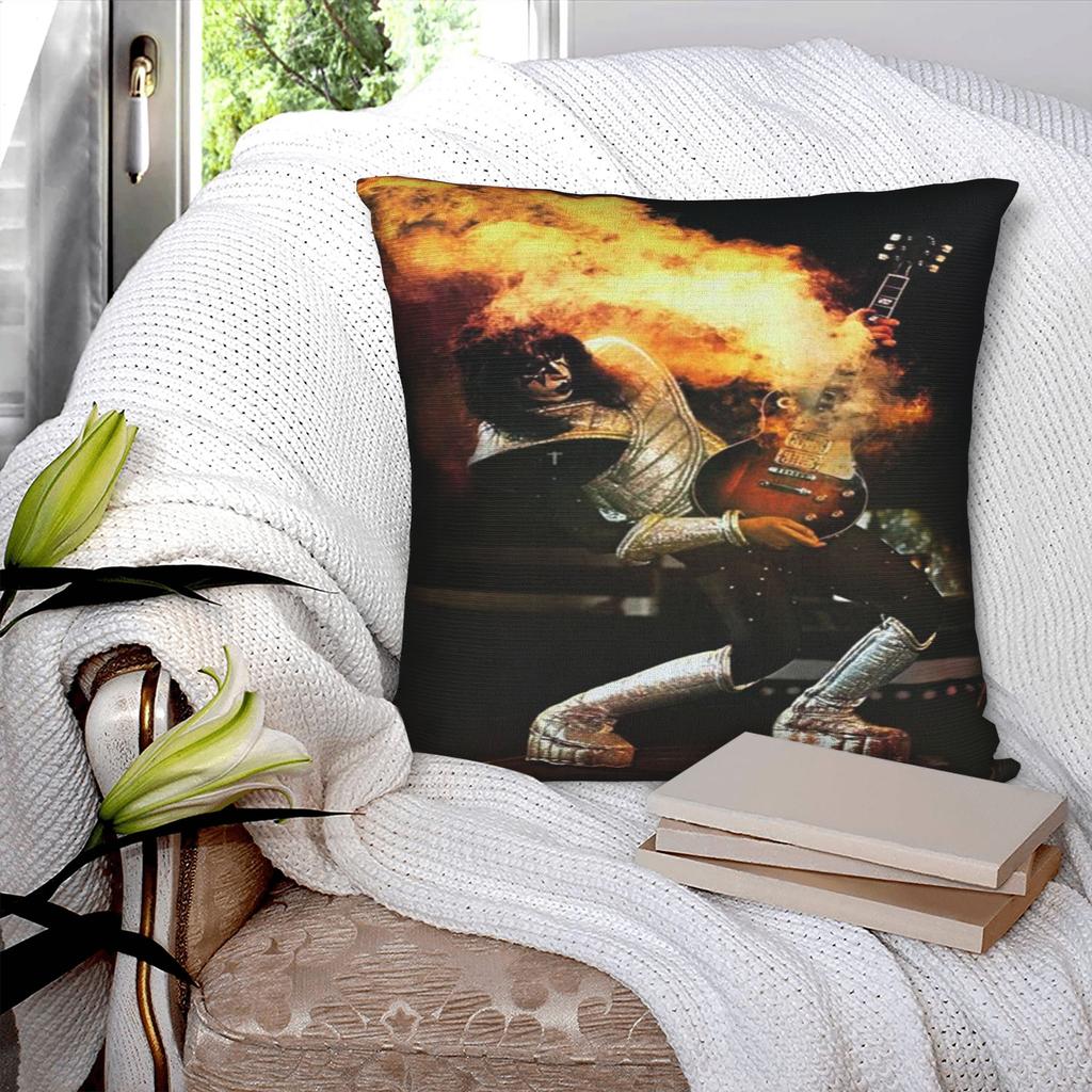 Home Decoration Spaceman Ace Frehley Kiss Band Pillowcases Stuff Pillow Covers Square Multiple Sizes