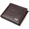 Интересный мужской кошелек в два сложения из натуральной фактурной кожи с тиснением под крокодила CANPELLINI Purse 21583 Коричневый