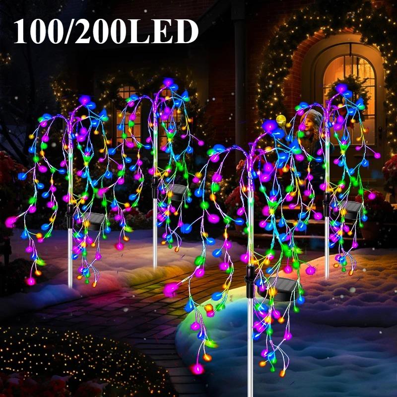 Уличный светодиодный фейерверк Рождественский декор Солнечные огни Водонепроницаемые Садовая вечеринка Сказочные солнечные огни для ландшафта Газон Дорожка Патио