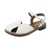 Fashion Women's Low Heel Sandals Open Toe Summer Fashion French Style with Buckle Design Rubber Outsole Breathable Summer Footwear