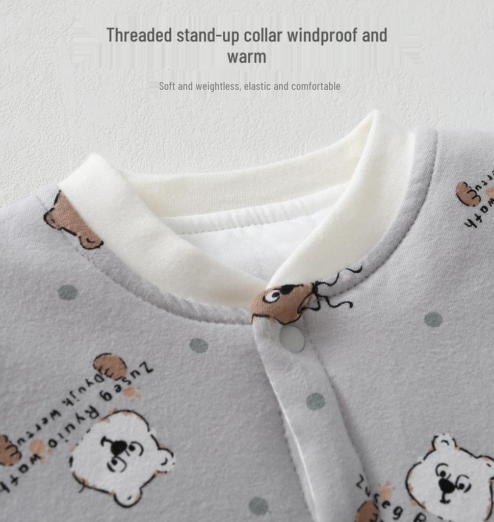 Стеганый детский комбинезон Maienmier - Теплый осенне-зимний ромпер для новорожденных (80г, Класс А)