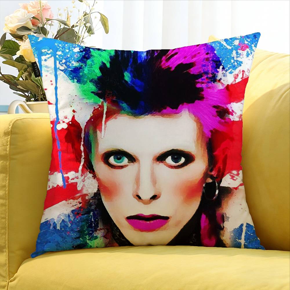 For DDavidS BBowieS World Various Sizes Square Pillow Case For Car Home Bedchamber Decor