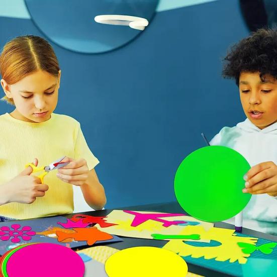 25 шт. неоновых картонных двухсторонних флуоресцентных цветных неоновых картонных наклеек, светящихся в темноте, для украшения танцпола в стиле 90-х