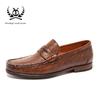 Yo-K6653 Goodyear Handmade Bison Leather Shoes British Retro Men's Fashion Universal Loafers