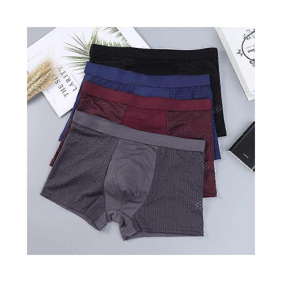 4PCS Bamboo Boxer Briefs, Box Hero Bamboo Boxers Shorts Men-For All-Day Comfort
