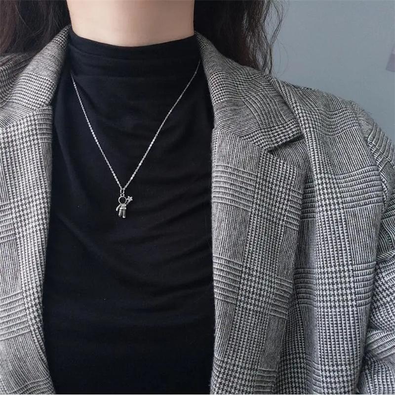 Парное ожерелье для женщин и мужчин, простое ожерелье с мультяшной космической звездой и астронавтом, ювелирные изделия, колье, подарки дружбы