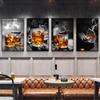Wall Art Wine Glass Canvas Painting Whisky Bottle Cigar Poster Living Room Kitchen Home Decoration Mural Fashion Bar Restaurant No Frame