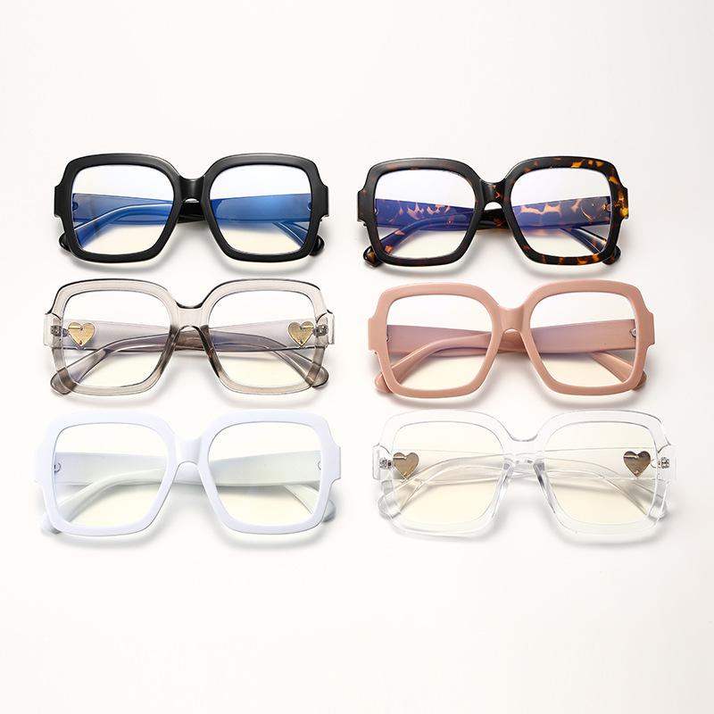 66007 Новая модная большая квадратная оправа Оправа для очков Love Женская, Универсальные очки для простого лица с передовым чувством, Тонкие плоские легкие очки